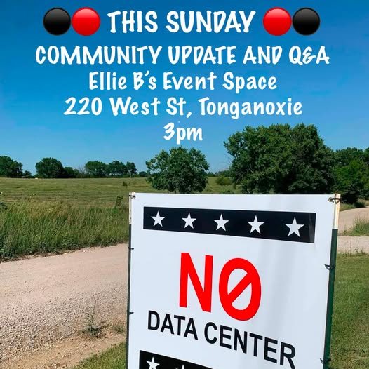 REMINDER 📣🔴⚫️ Join us this Sunday for a brief update on the proposed data center…